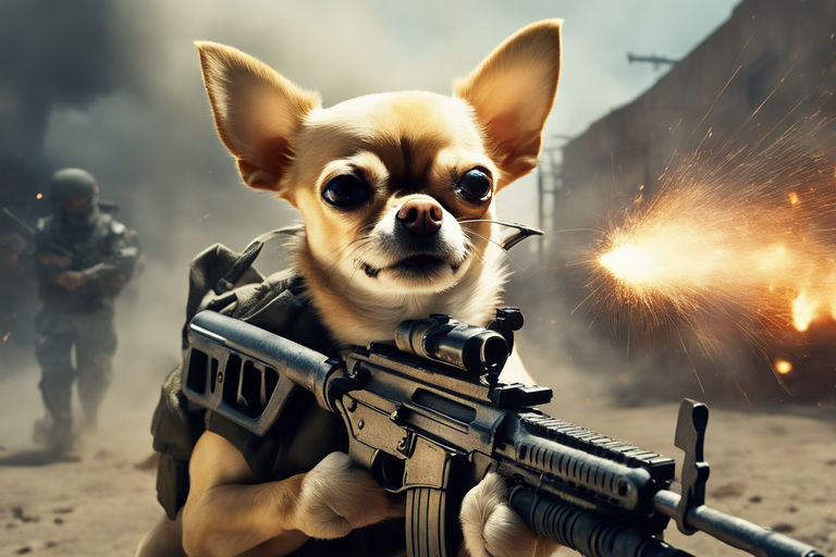 angry dogs with guns