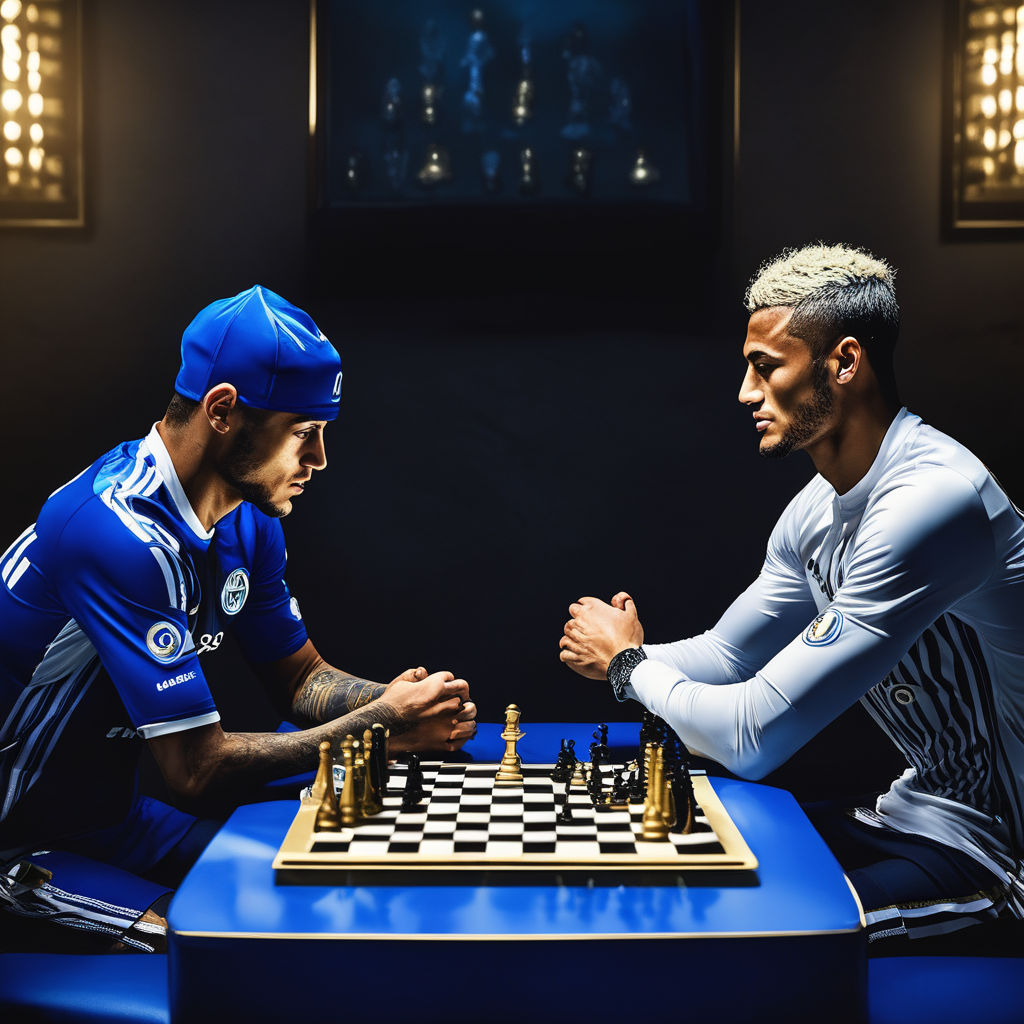 messi and neymar jr playing chess - Playground