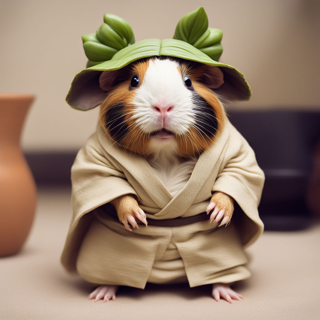 Baby Yoda Costume Guinea Pig in Pajamas · Creative Fabrica