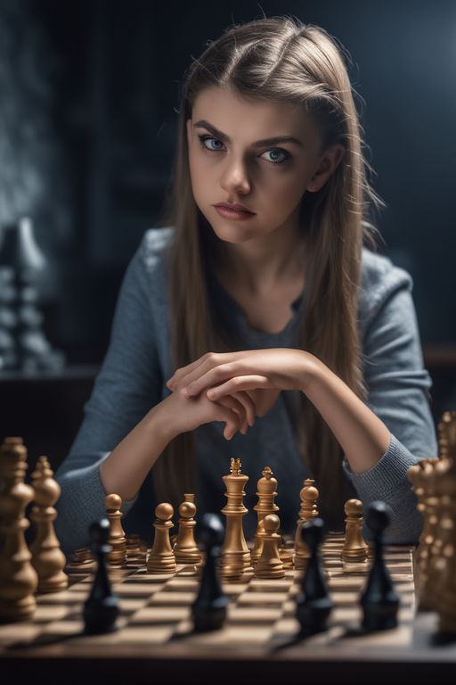 Chess queen on chessboard AI Generated 24118842 Stock Photo at