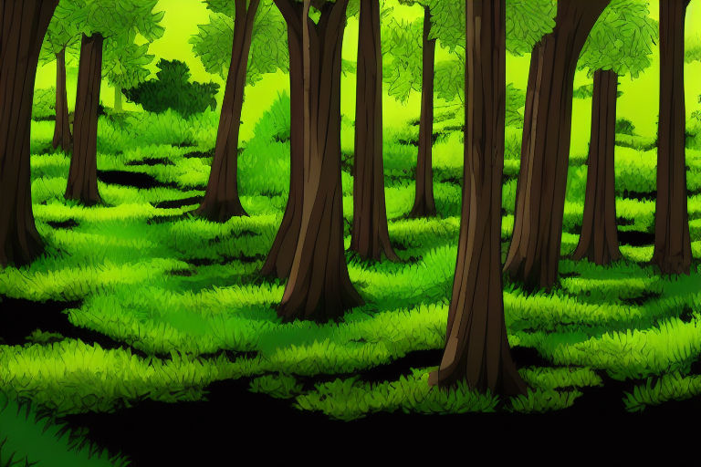 dense forest background clipart