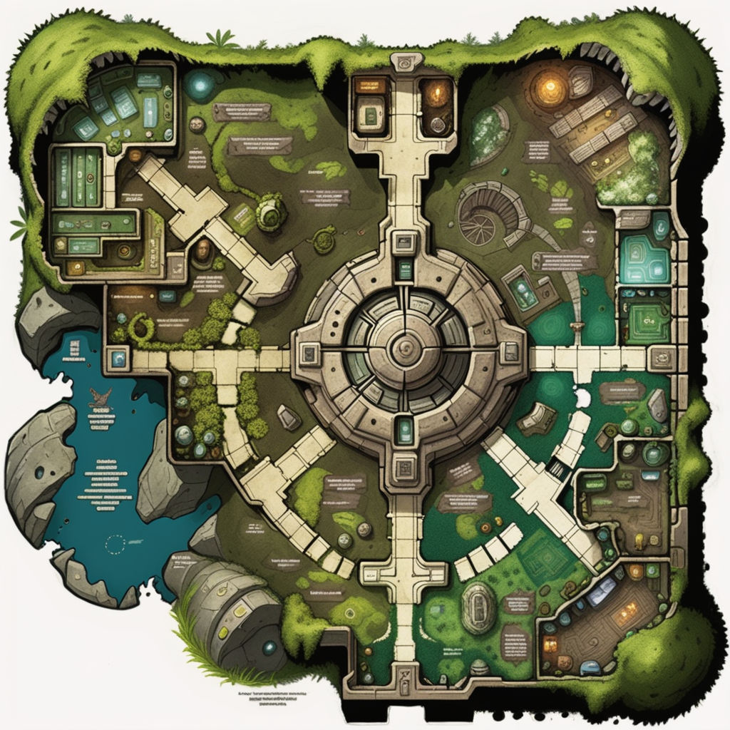 solarpunk arcology tabletop rpg battlemap - Playground