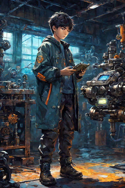 portrait of a mechanic, anime fantasy illustration by | Stable Diffusion