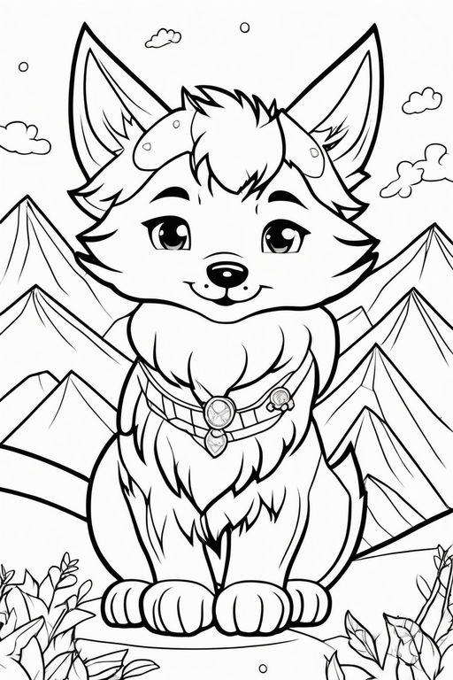 realistic wolf pup coloring pages