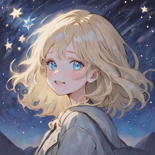 ANIME GIRL FACE WITH GALAXY IN TNE EYES - Playground