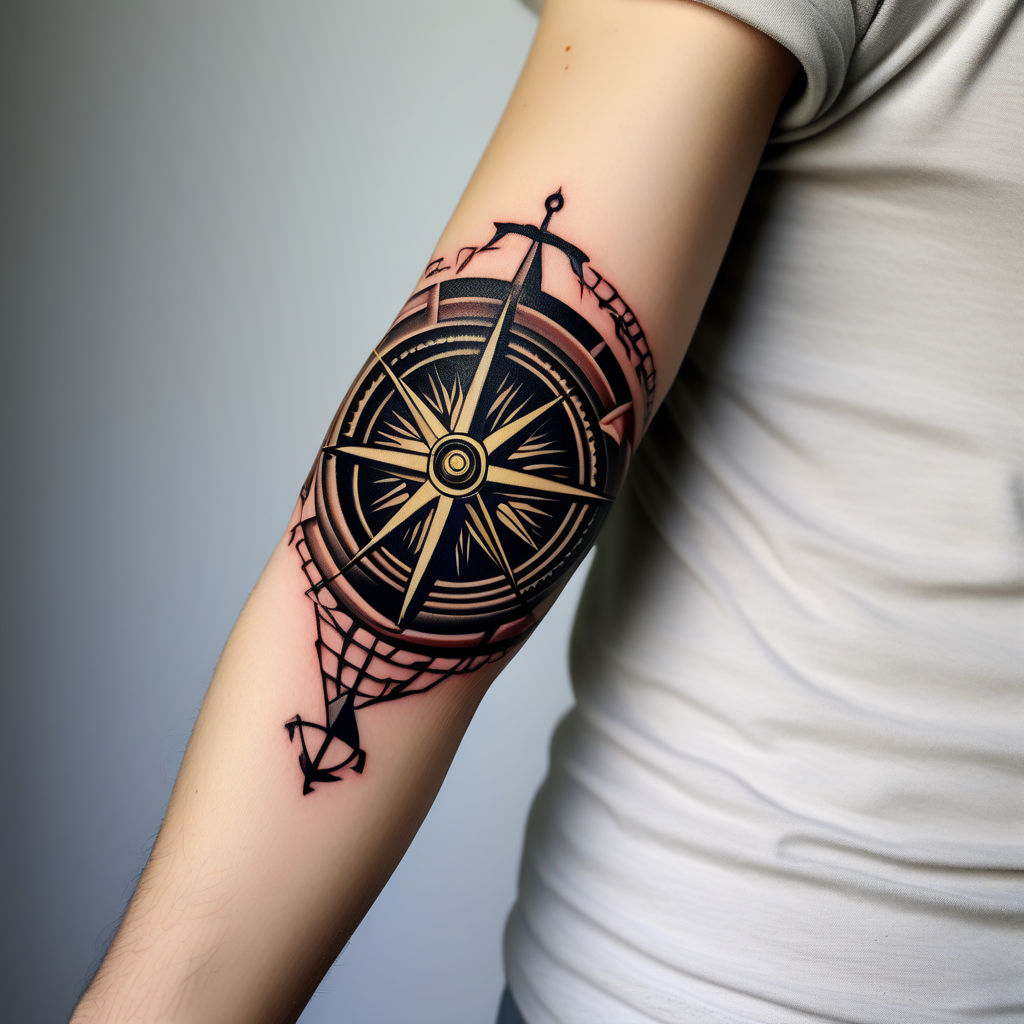 Black/Red Nautical Star Tattoo Picture