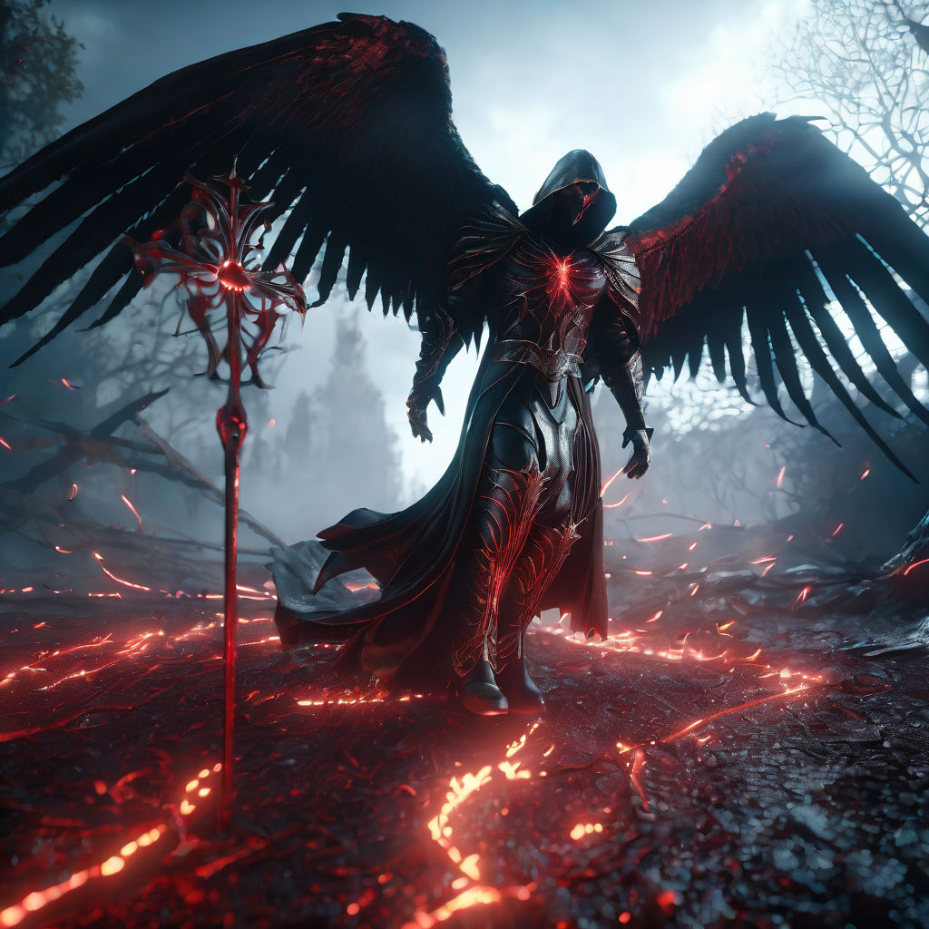 LOGO Design for Dark Fantasy Grim Reaper 3D Render with Cinematic