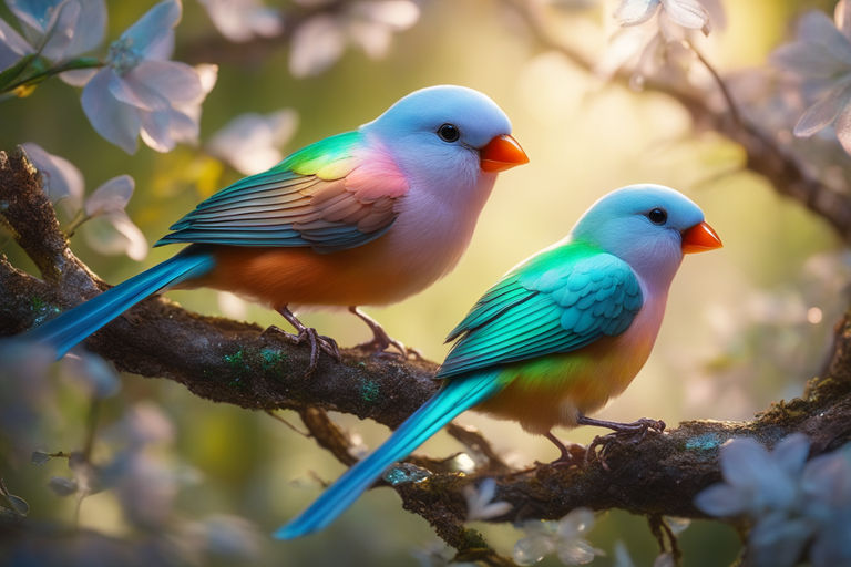 real colorful birds