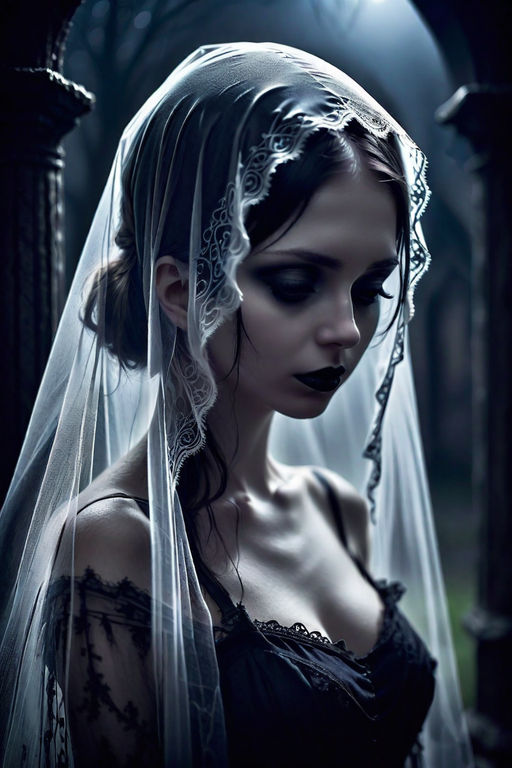 Gothic wedding dress with historical influence