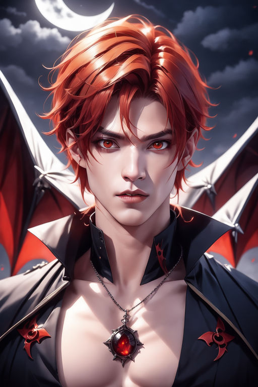 anime boy with red hair