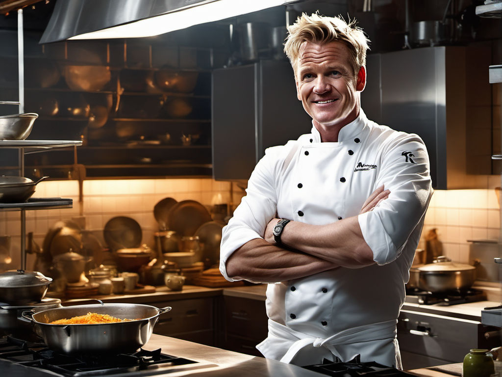 KREA - raging gordon ramsay throwing pots and pans, anger, red