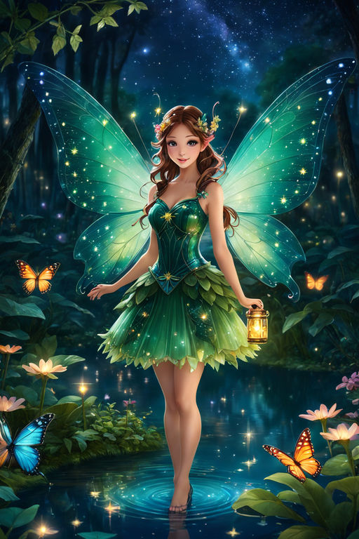 green anime fairy