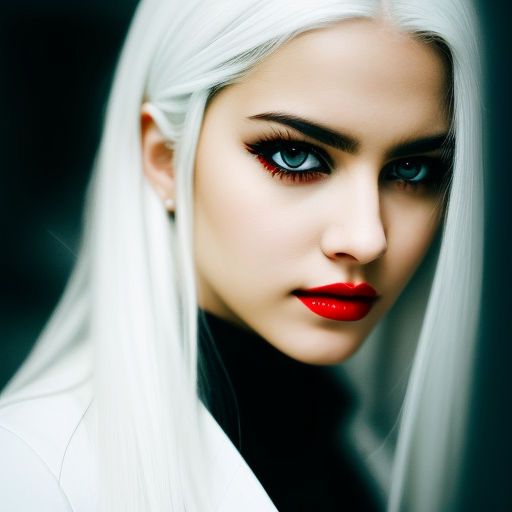 visible-elk918:   , elf vampire girl with white hair and red eyes. anime style