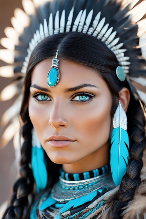 beautiful native american women paintings