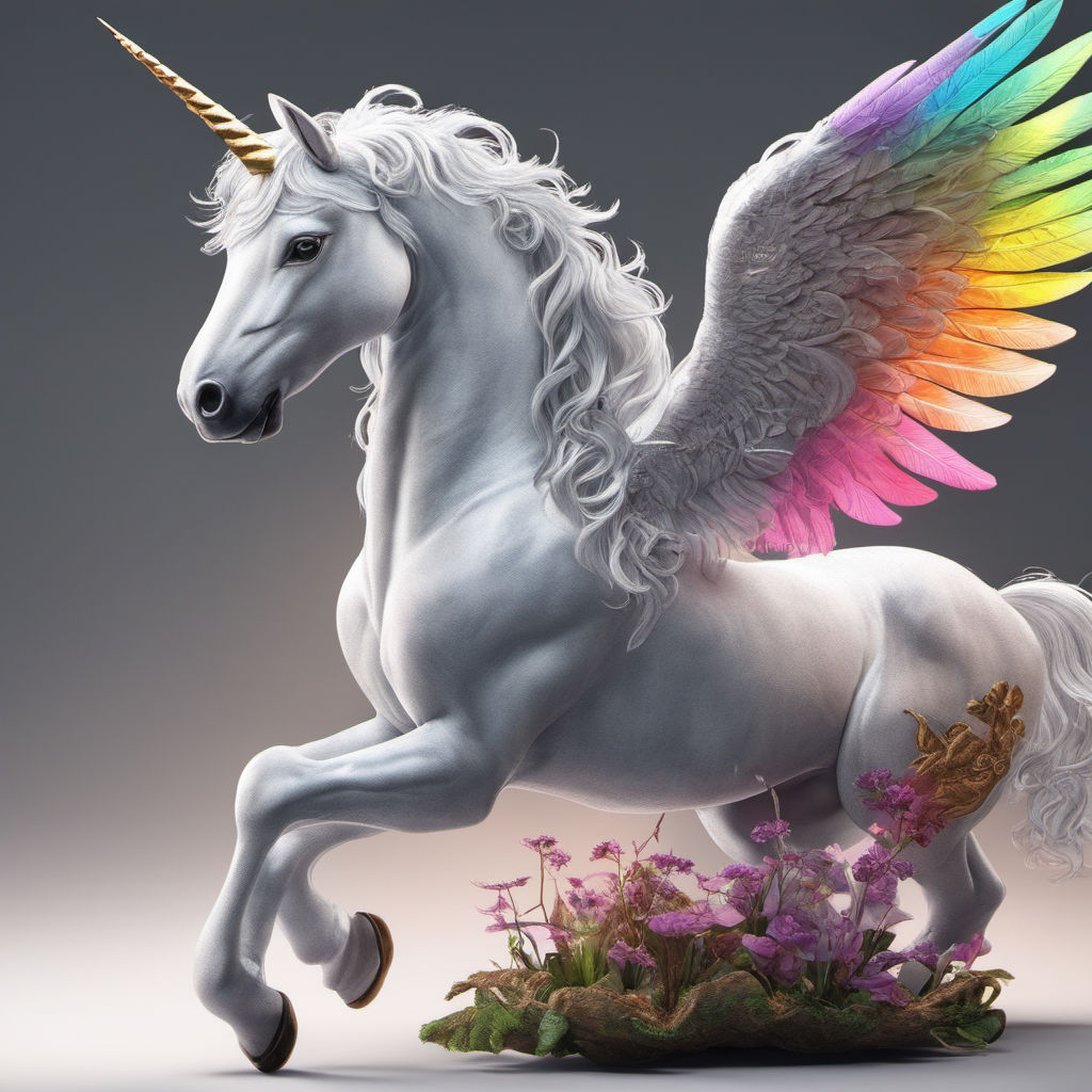 realistic unicorn with wings