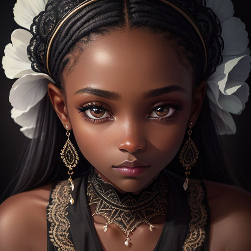 black anime girl potrait - Playground