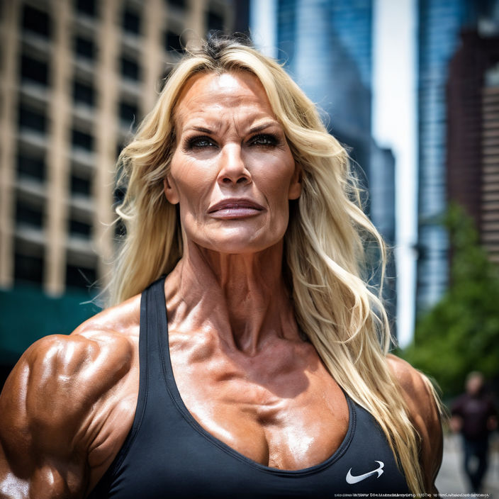 showing off toned abs in a female bodybuilding contest - Playground