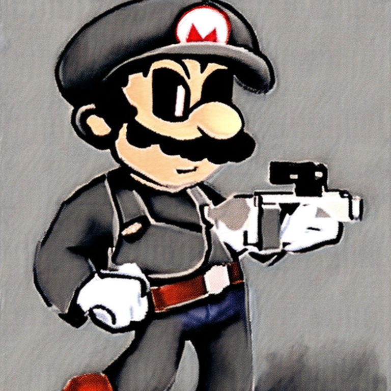 drawings of gangster mario