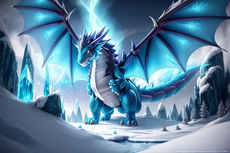 chibi ice dragon