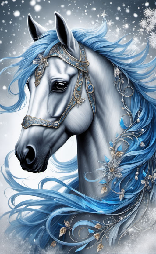 light blue crystal glass horses - Playground