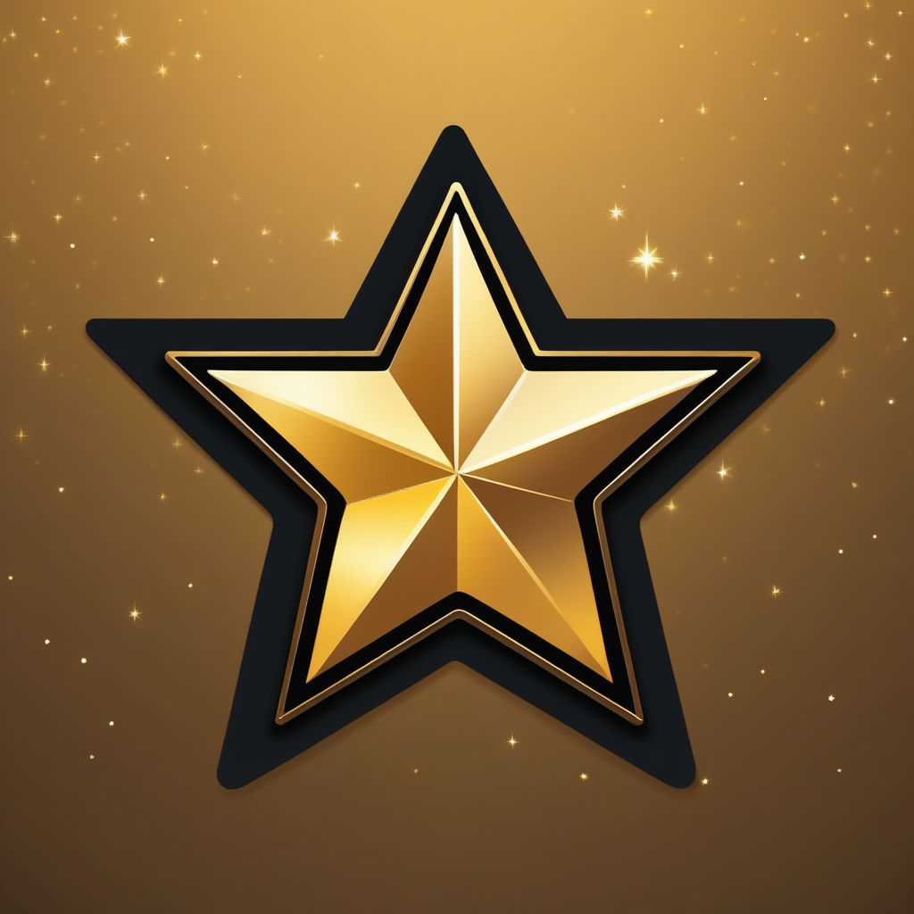 Shiny Gold Star Sticker