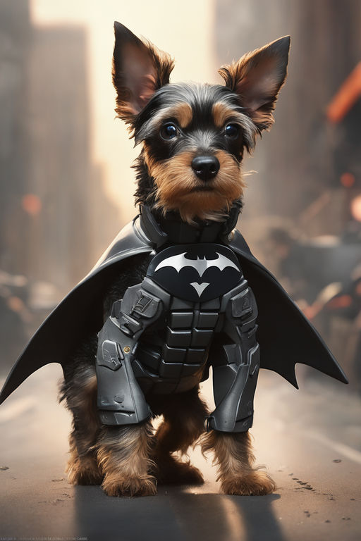 corgi in batman costume