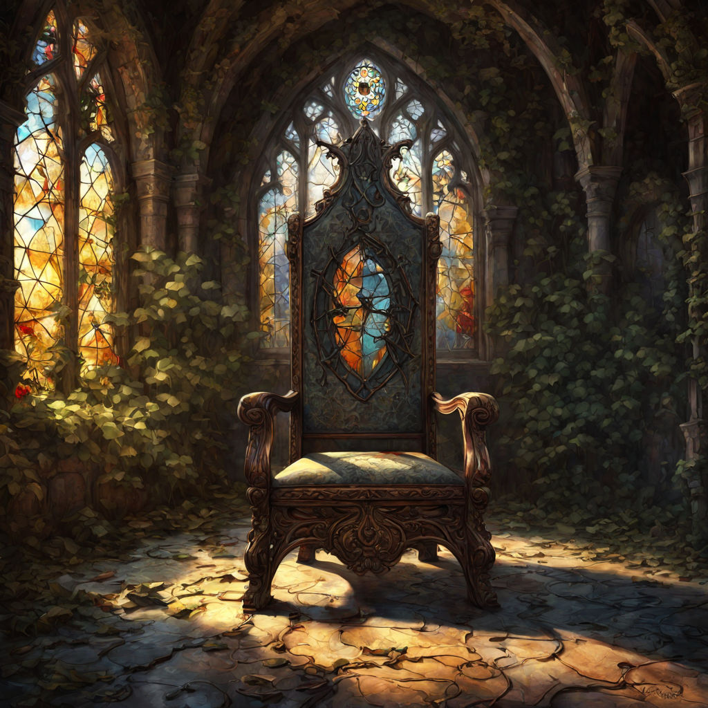 Premium Photo  Fantasy concept portrait of the mysterious undead ghost king  floating on a destroyed throne in a castle ruins digital art style  illustration painting