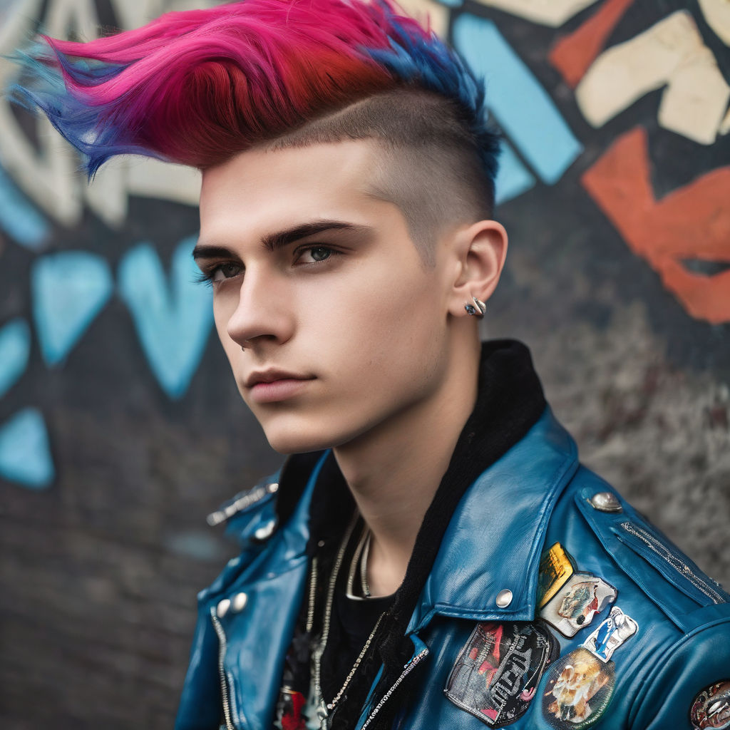 Portrait Glam Punk Makeup Teen Model