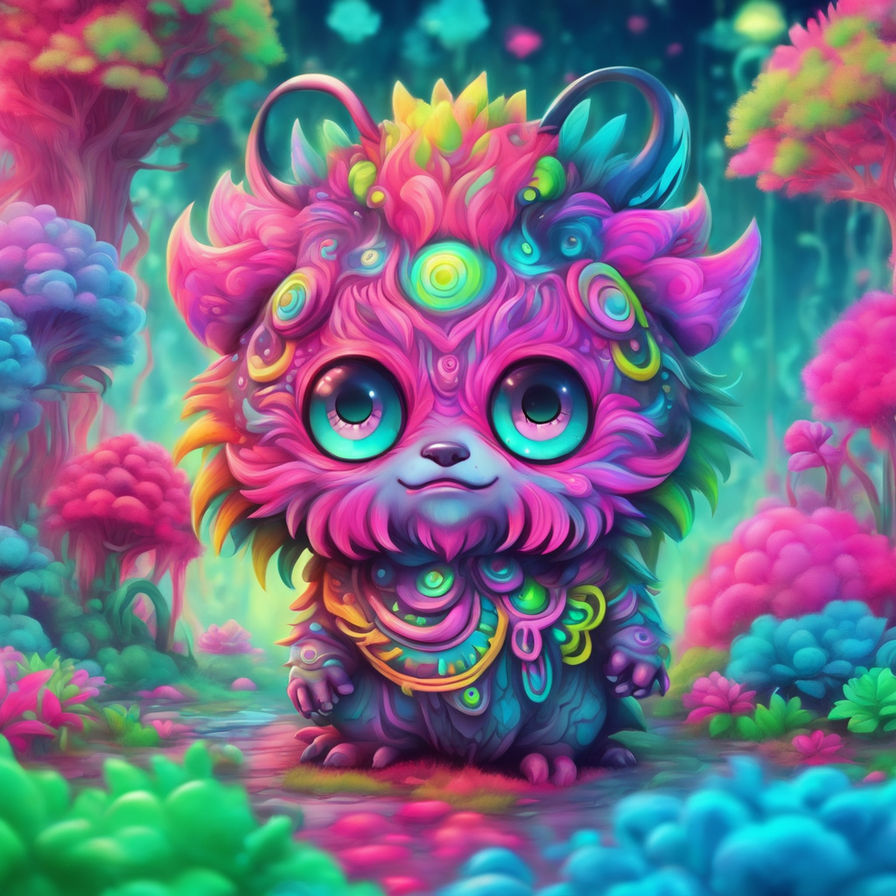 whimsical cutecore kawaiicore creature ART in the style of THE