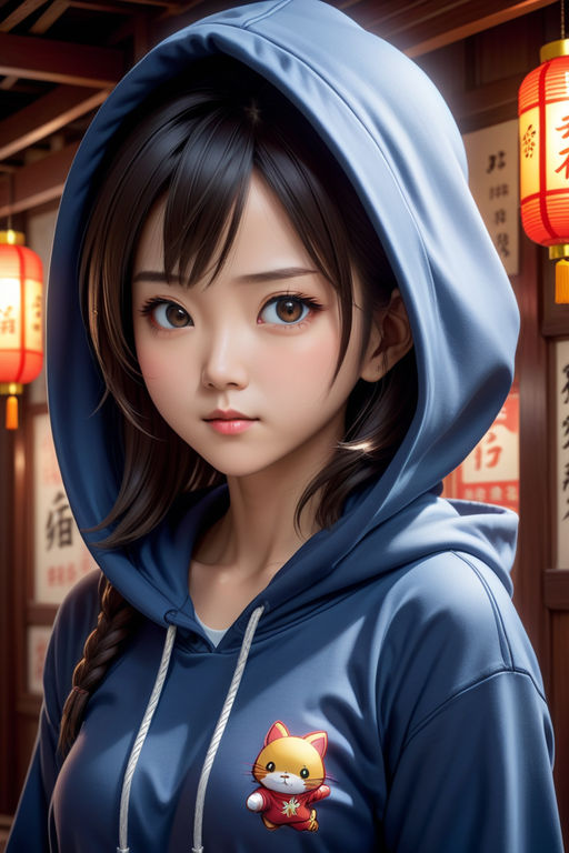 Semi-realistic cute anime girl in sailor uniform portrait 08