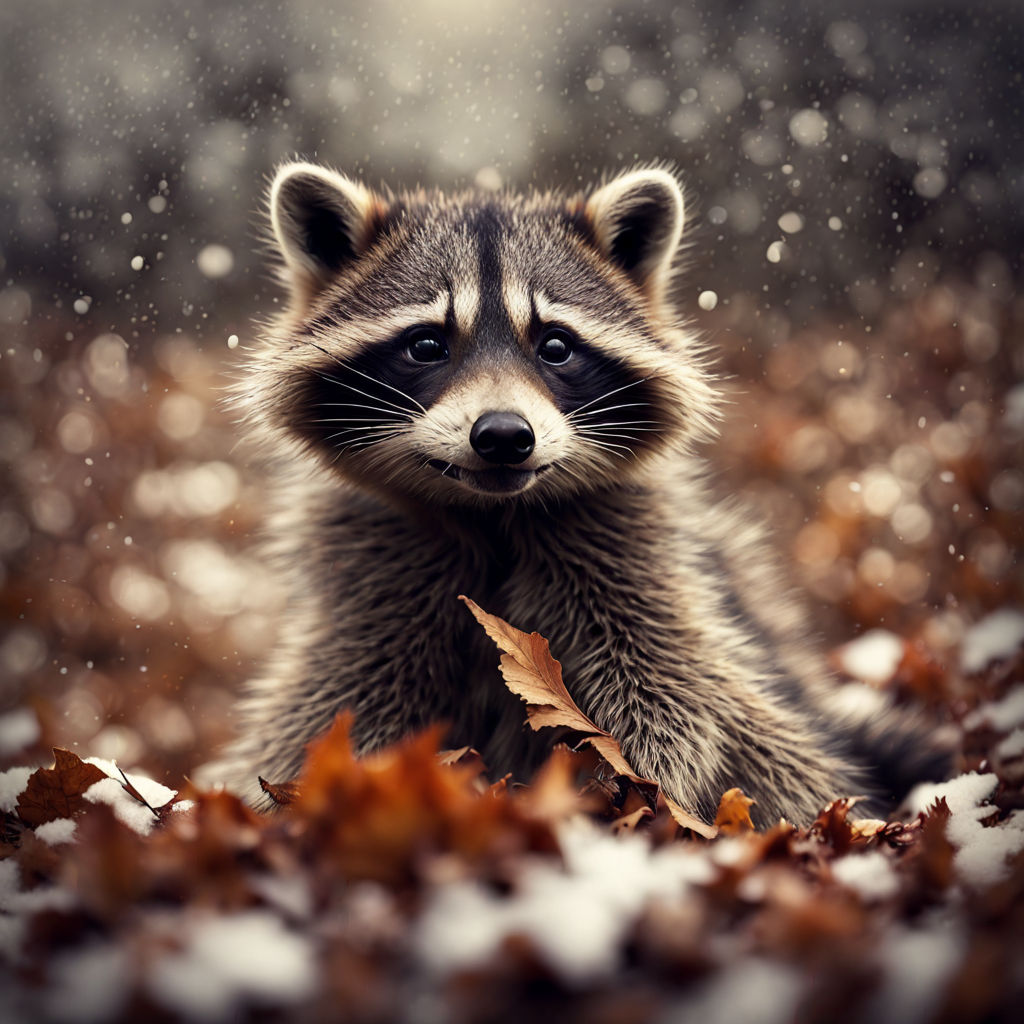 Premium AI Image  A cute adorable baby raccoon rendered in the