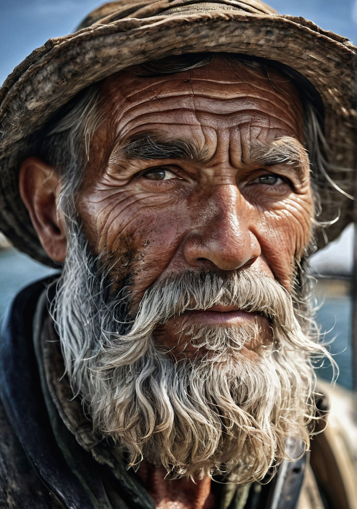 Portrait Very old man very overweight very short humped back overalls  outhouse sharp detail face top hat - Playground