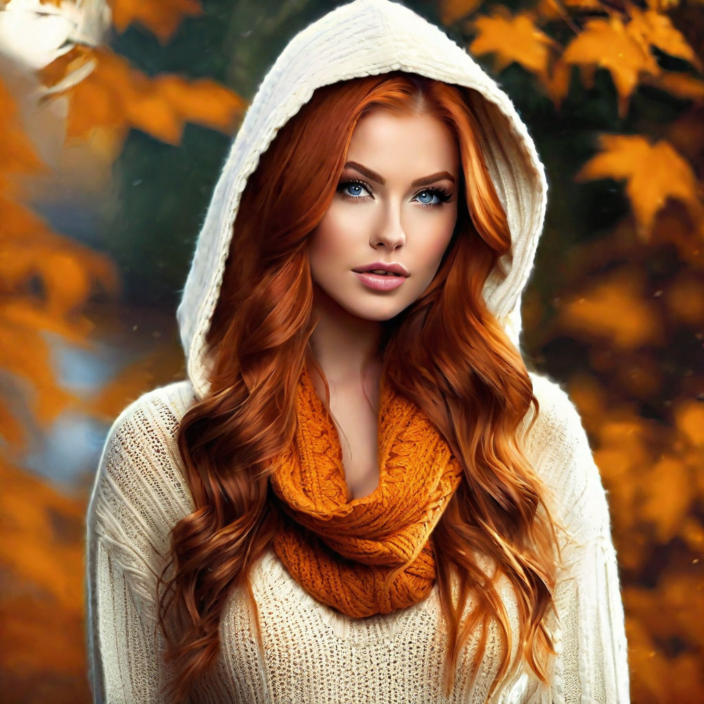 natural beauty with this stunning image of a red-haired woman