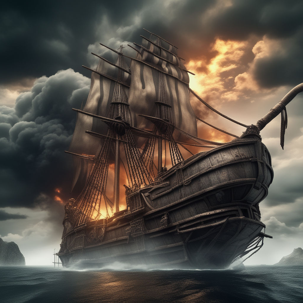 sinking pirate ship