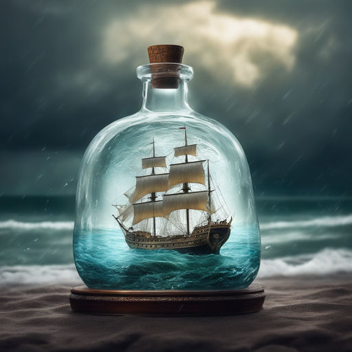 A glass cloud? A floating sailboat? A smashed perfume bottle?