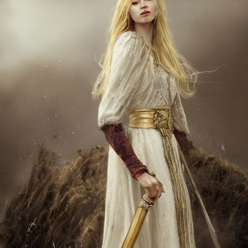beautiful warrior shieldmaiden Eowyn of Rohan by Mark, Stable Diffusion