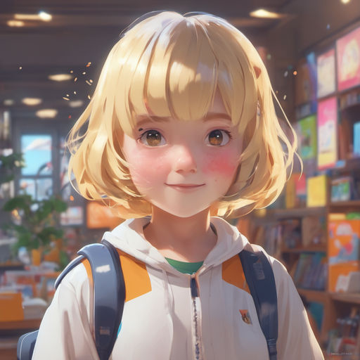 anime girl with short blonde hair