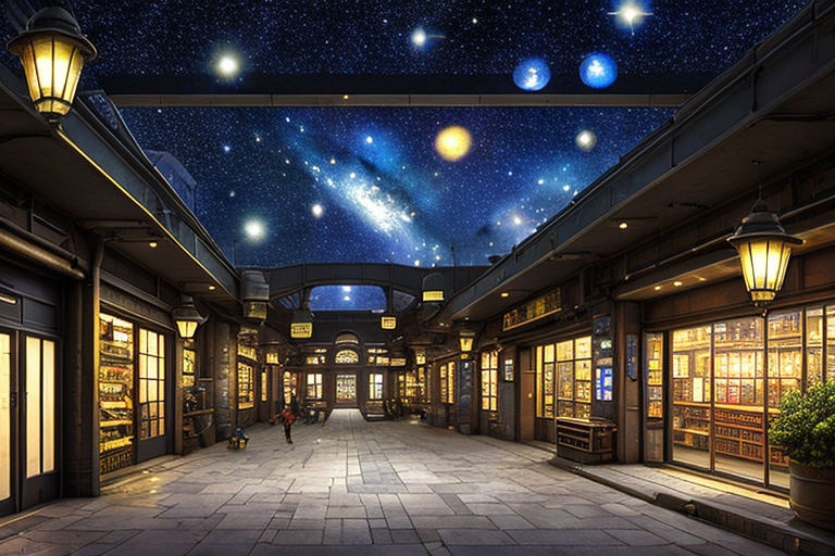 Anime Landscape: Anime Shopping Mall Background
