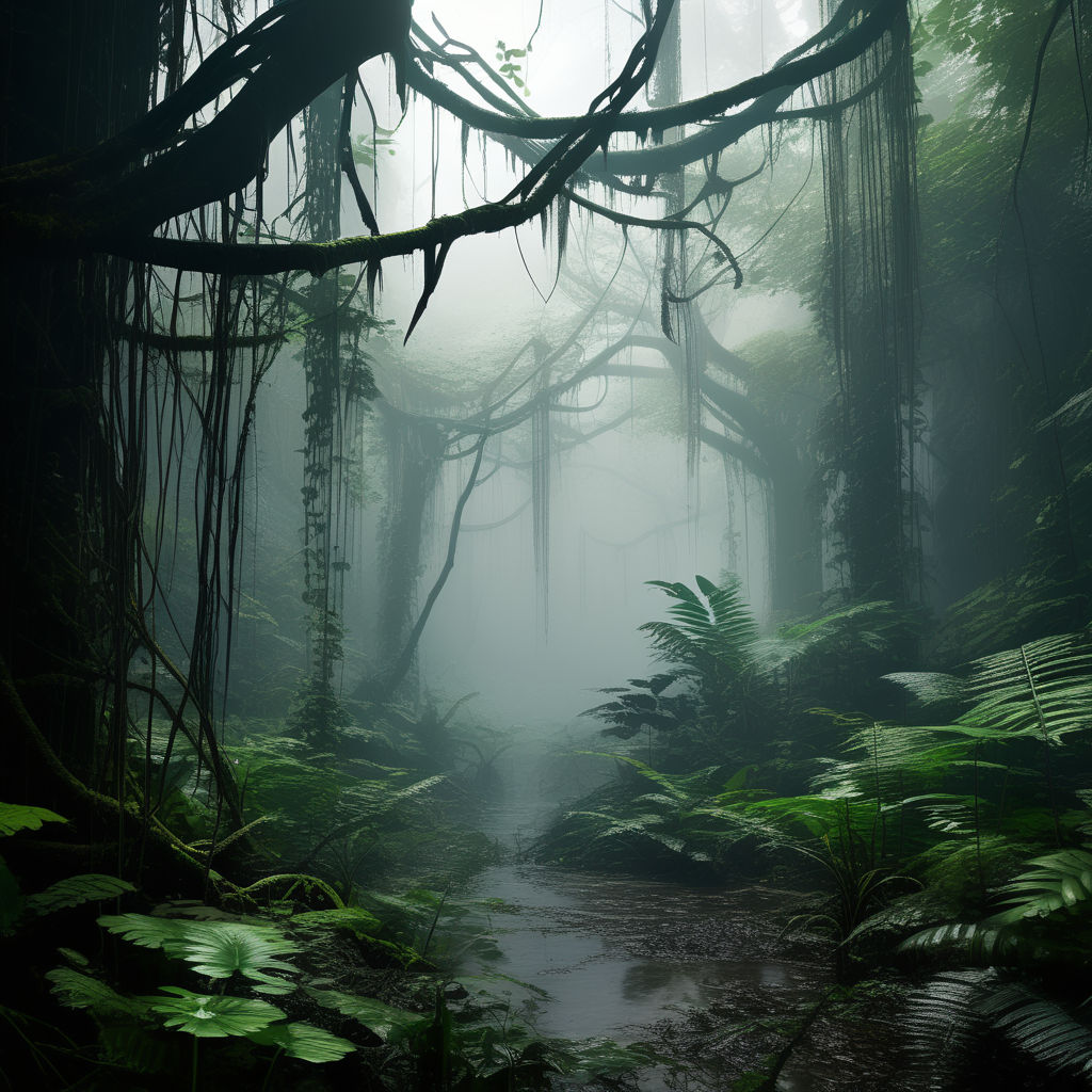 Fog In The Fantastic Jungle  Environment design, Jungle forest, Jungle