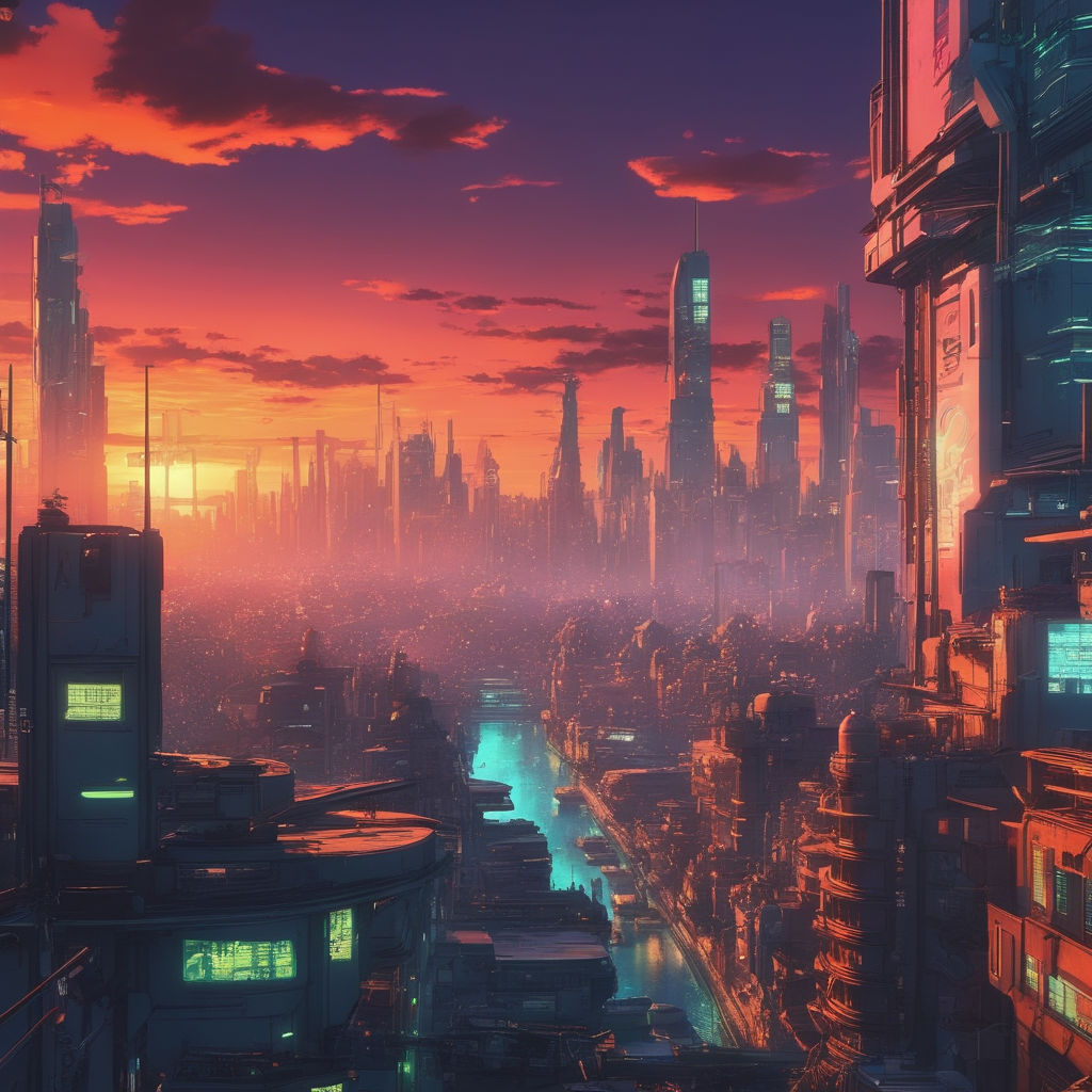 anime futuristic city