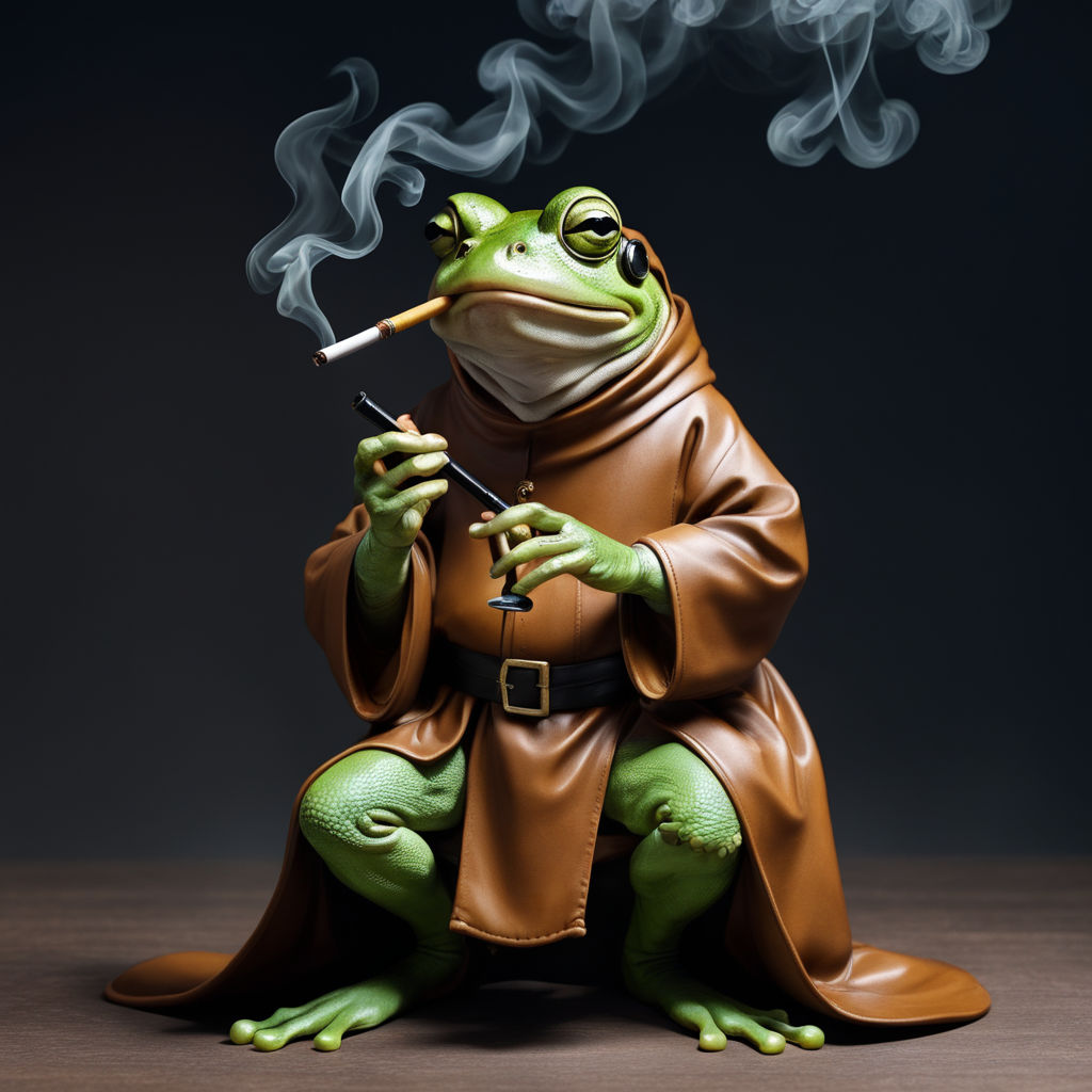 kermit the frog smoking a cigarette