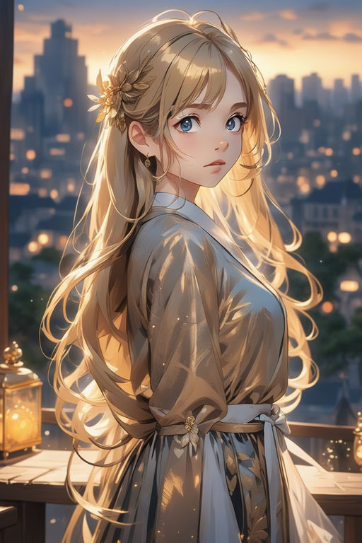 anime girl with blue eyes and blonde hair in a white dress, detailed  digital anime art, elf girl, seductive anime girl, detailed anime art -  SeaArt AI