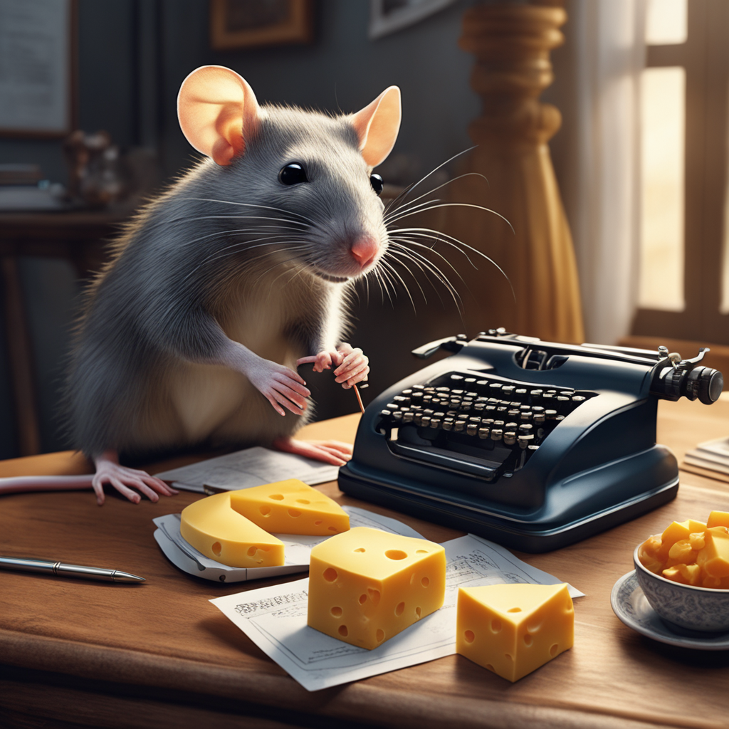 computer mouse eating cheese