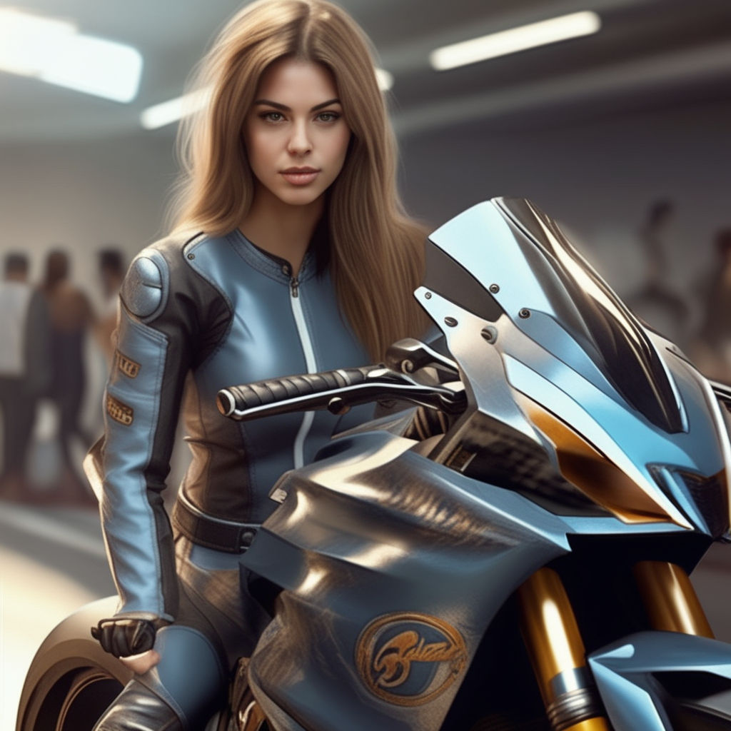 Premium AI Image | Fantastic anime girl on a motorcycle