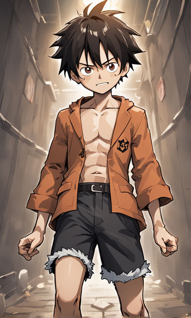 Muscular Anime Man Shirtless Manga Boy