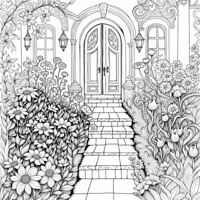 intricate coloring page for adults - Playground