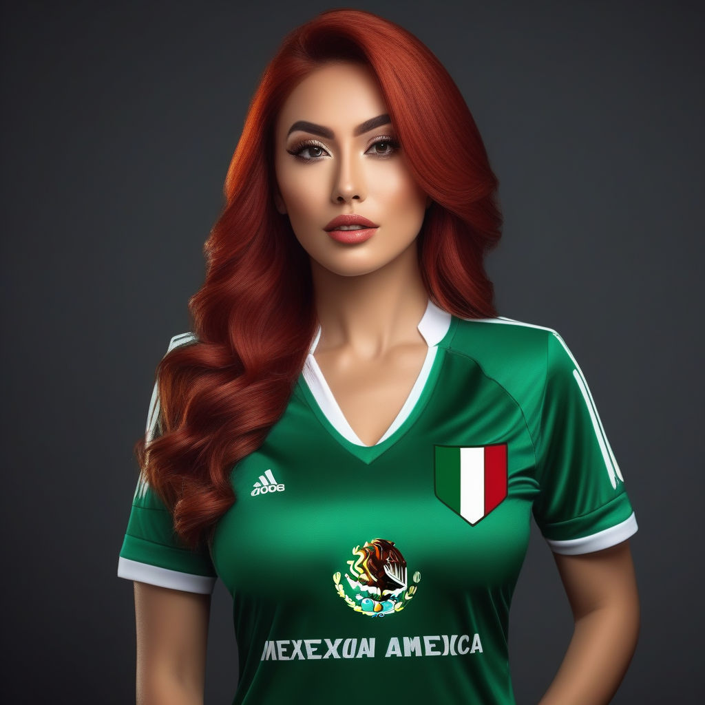 the sexy woman patient is wearing a soccer jersey and fits very