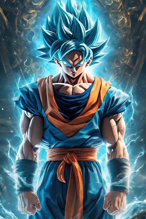 Download wallpapers 4k, Golden Goku, grunge art, 3D art, Dragon