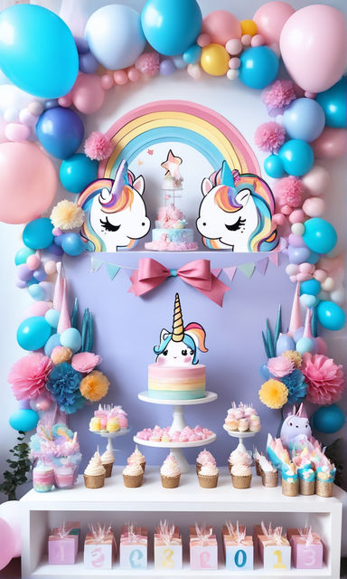 Unicorn Party Decorations by Aliza, Girl Princess Toddler Kids Birthday