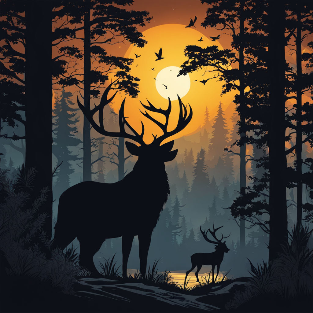 Red Deer Sunrise Silhouette  Animals beautiful, Animals wild, Deer